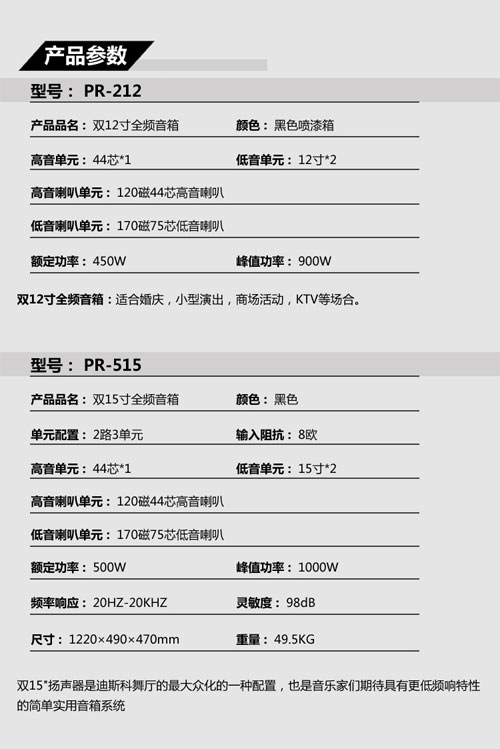 PR-515专业音箱 婚庆、演出气氛烘托利器