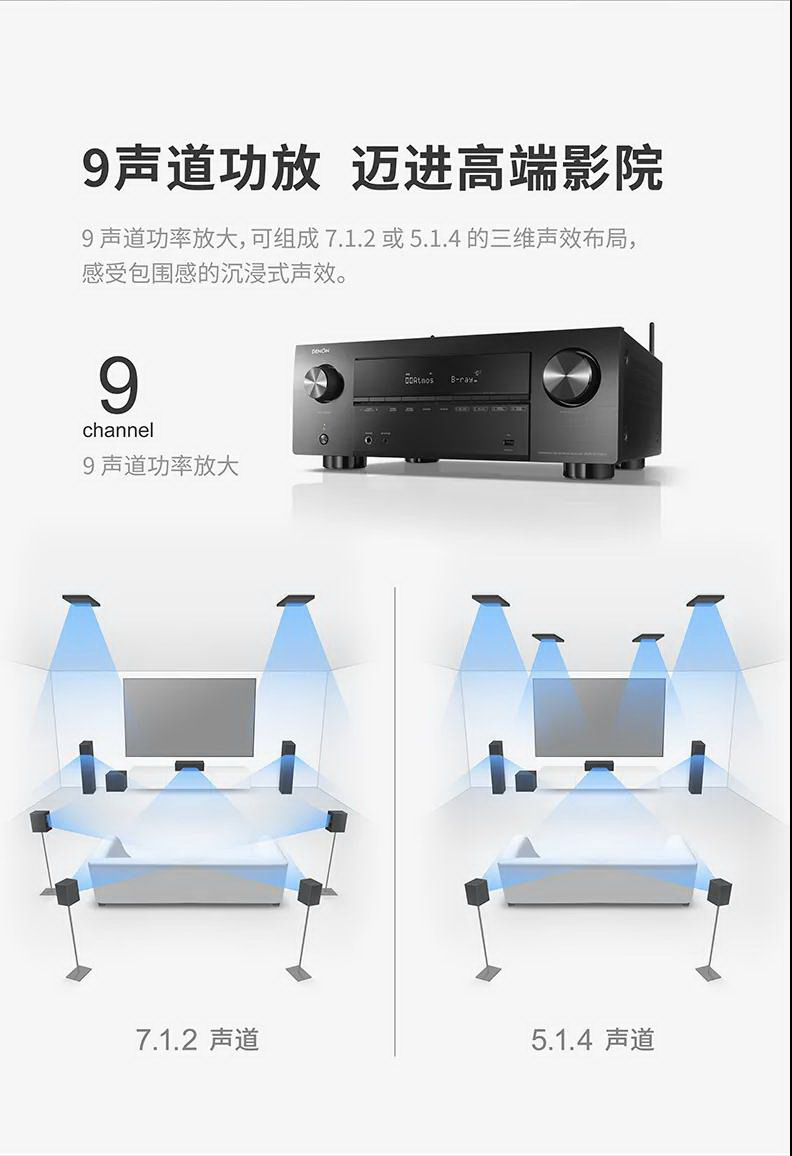 新品首发 | 天龙 AVR-X3700H 增强型9.2声道 8K 家庭影院功放