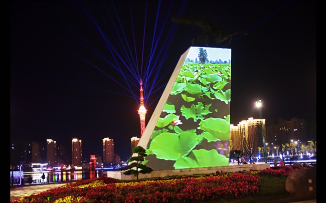 惊艳！NEC激光投影点亮昭阳湖公园 兴化夜游再添新地标！
