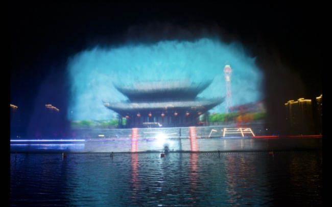 惊艳！NEC激光投影点亮昭阳湖公园 兴化夜游再添新地标！
