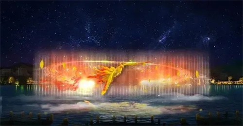 新疆可克达拉市《朱雀湖夜曲》，5D全息水舞秀打造伊犁最美夜景