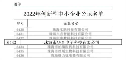 【喜报】华音成功荣获广东省“创新型中小企业”称号